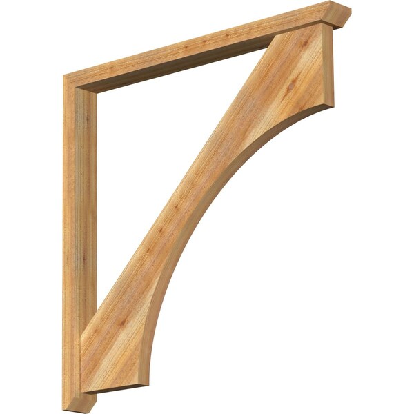 Ekena Millwork Westlake Slat Rough Sawn Bracket w/ Offset Brace, Western Red Cedar, 4"W x 42"D x 42"H BKT0402X42X42WTL06RWR - main